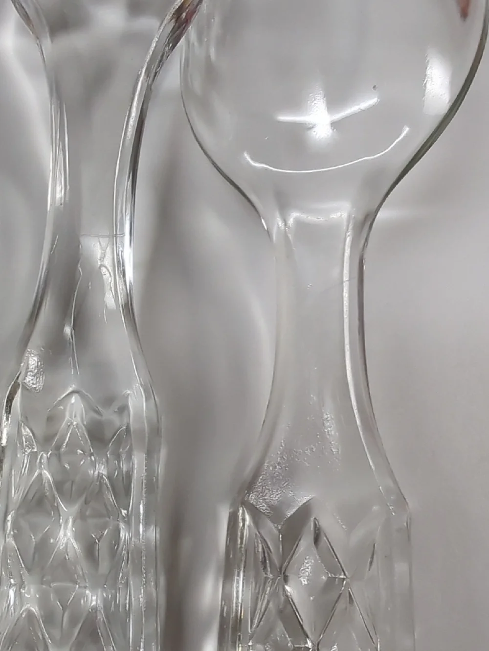 Anchor Hocking Wexford MCM Diamond Point Glass Serving Spoon & Fork Set 10